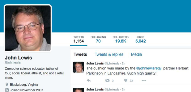 John Lewis the man Twitter